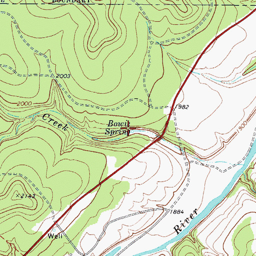 Topographic Map of Bowie Spring, TX