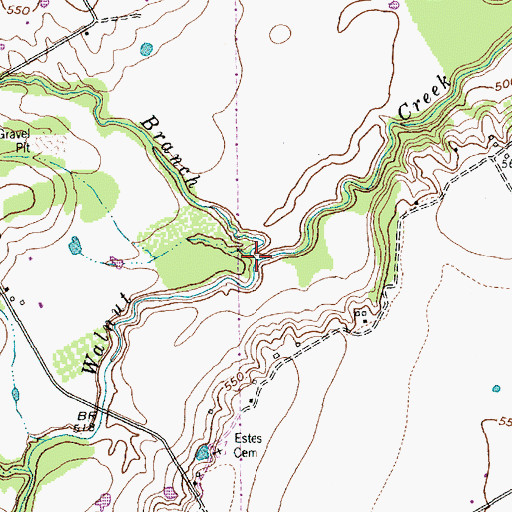 Topographic Map of Bowman Branch, TX