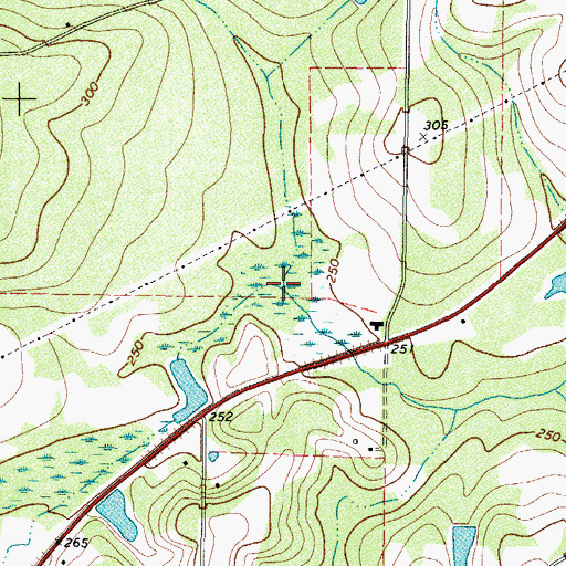 Topographic Map of Bowman Creek, TX