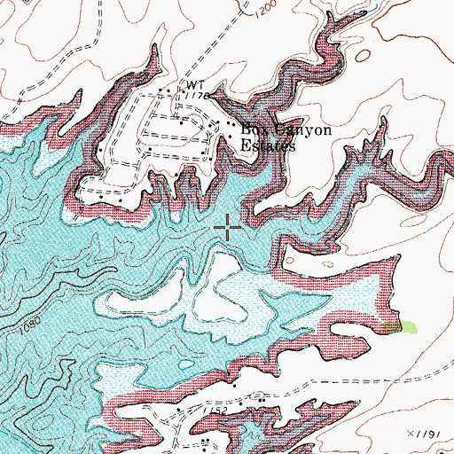 Topographic Map of Box Canyon, TX