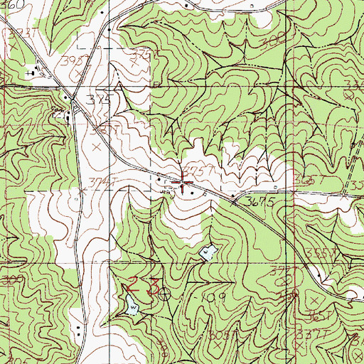 Topographic Map of Flat Rock Church, AL