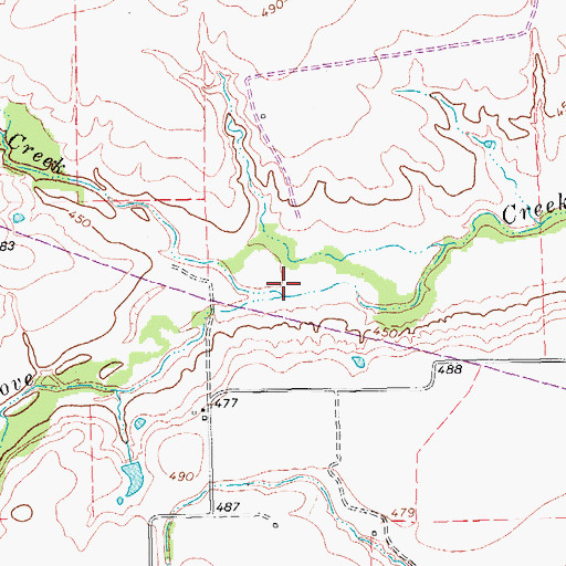 Topographic Map of Boyce Creek, TX