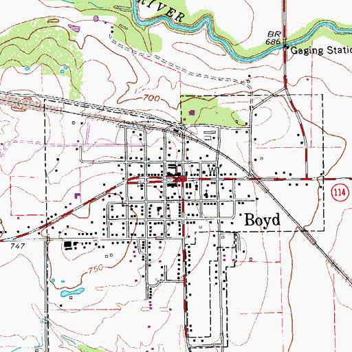 Topographic Map of Boyd, TX