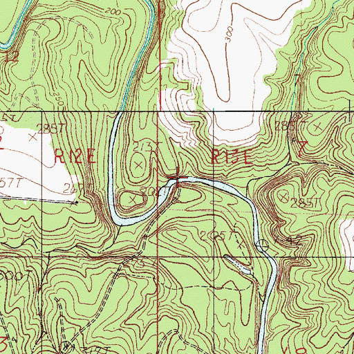 Topographic Map of Flat Rock Ford, AL