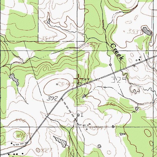 Topographic Map of Boynton Cemetery, TX