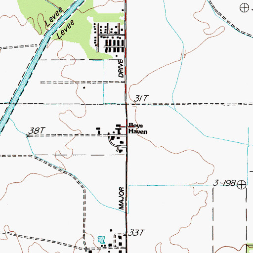 Topographic Map of Boys Haven, TX