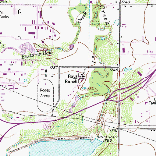 Topographic Map of Boys Ranch, TX