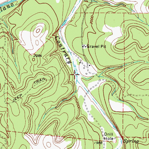 Topographic Map of Bradford Creek, TX
