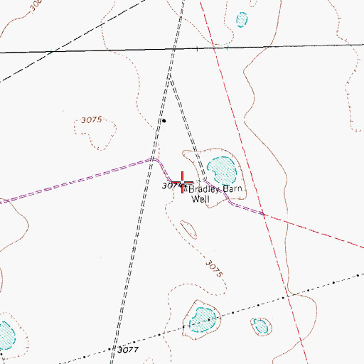 Topographic Map of Bradley Barn Well, TX
