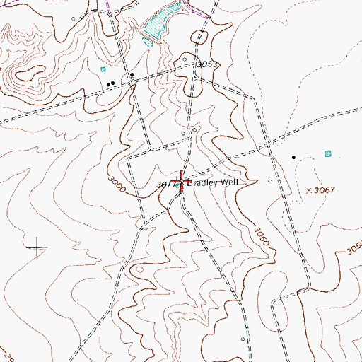 Topographic Map of Bradley Well, TX