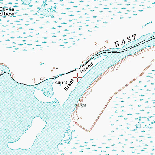 Topographic Map of Brant Island, TX