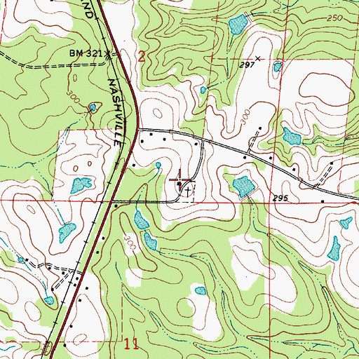 Topographic Map of Hartwood Church, AL