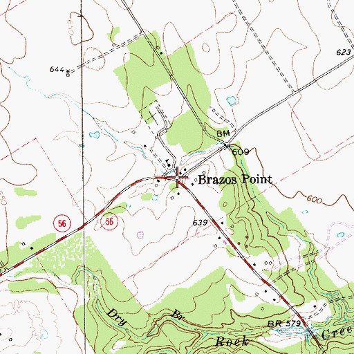 Topographic Map of Brazos Point, TX