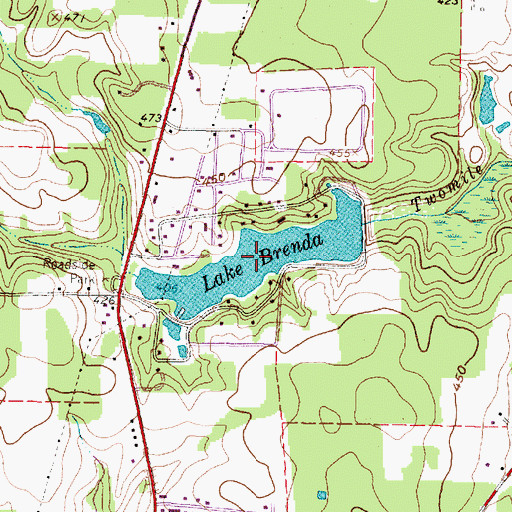 Topographic Map of Lake Brenda, TX