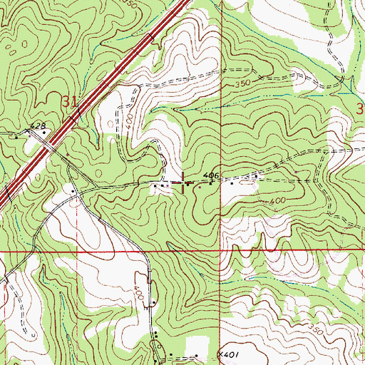 Topographic Map of Holiness Church (historical), AL