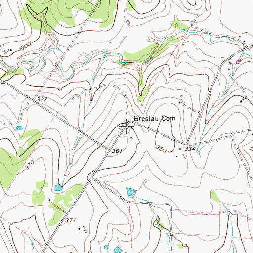 Topographic Map of Breslau Cemetery, TX