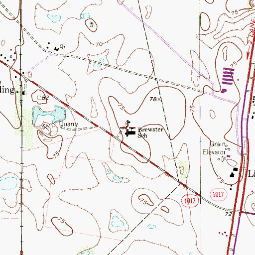 Topographic Map of Brewster School, TX
