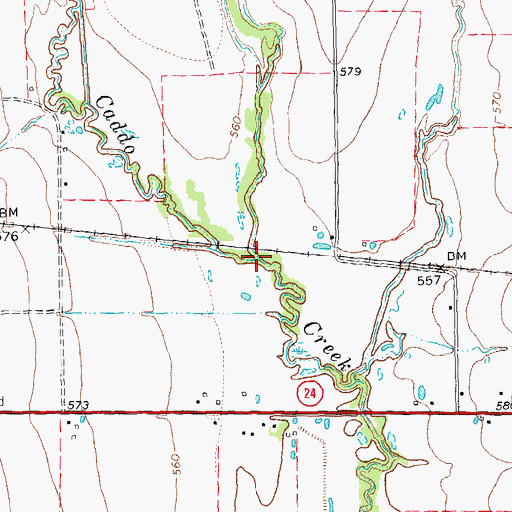 Topographic Map of Briar Branch, TX