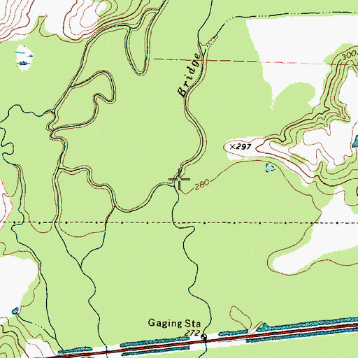 Topographic Map of Bridge Creek, TX