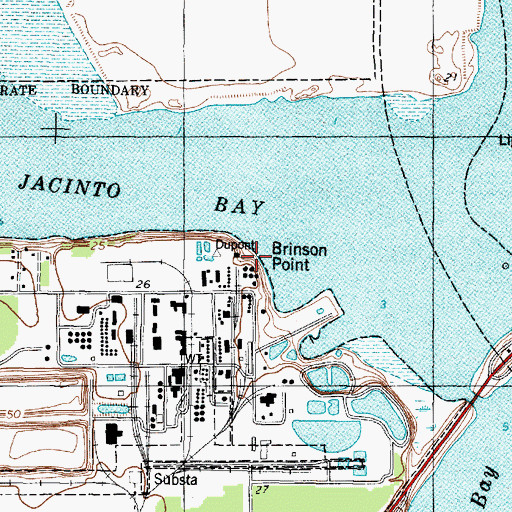 Topographic Map of Brinson Point, TX