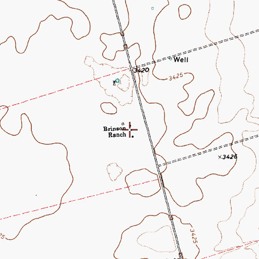 Topographic Map of Brinson Ranch, TX