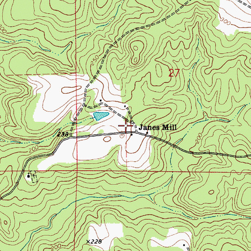 Topographic Map of James School (historical), AL