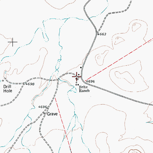 Topographic Map of Brite Ranch, TX