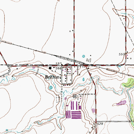 Topographic Map of Britton, TX