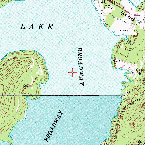 Topographic Map of Broadway Channel, TX
