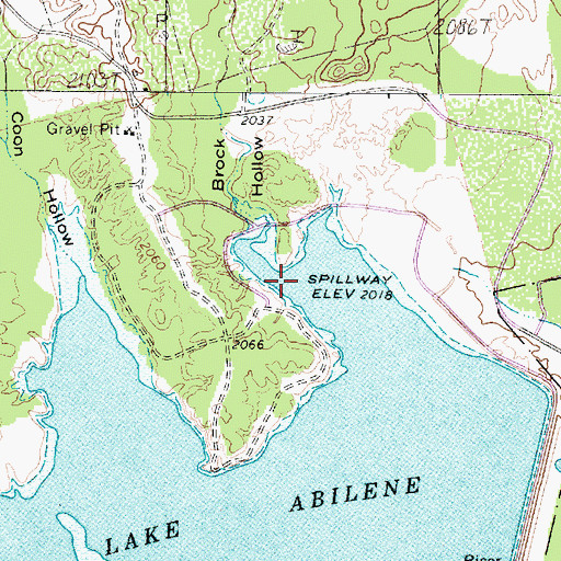Topographic Map of Brock Hollow, TX
