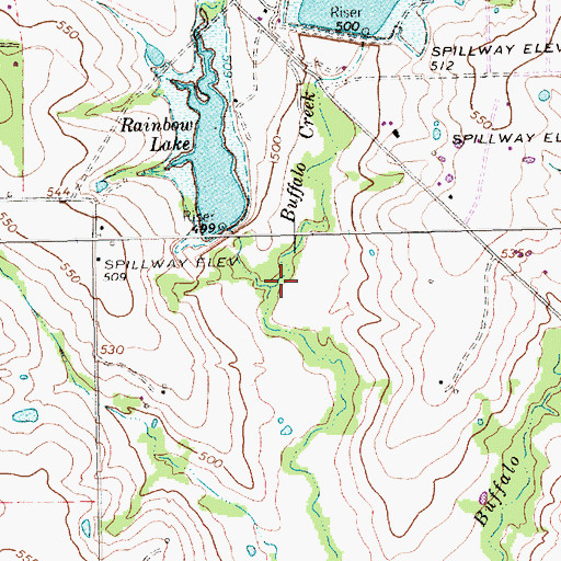 Topographic Map of Brockway Branch, TX