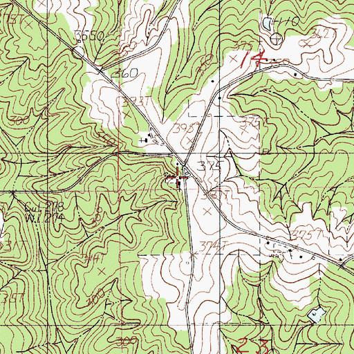 Topographic Map of Jones Chapel Church, AL