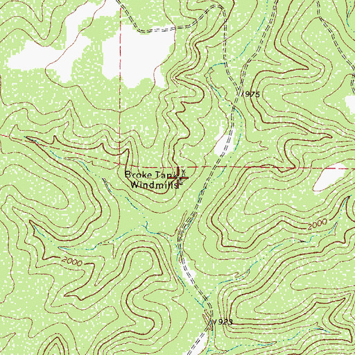 Topographic Map of Broke Tank Windmills, TX