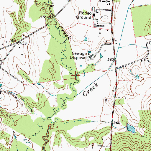 Topographic Map of Bromley Creek, TX