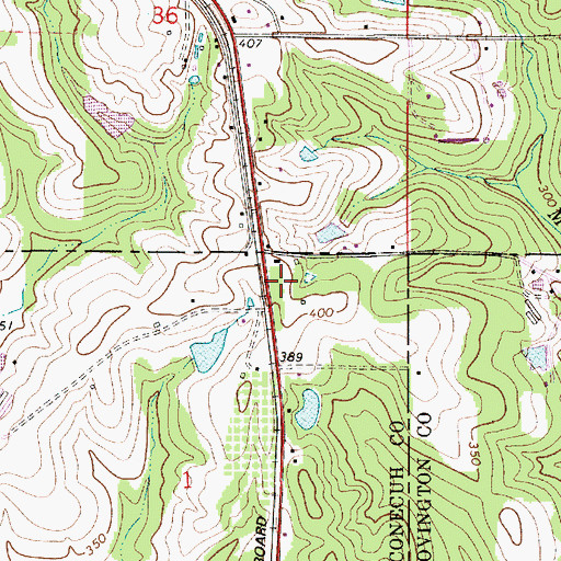 Topographic Map of Karen (historical), AL