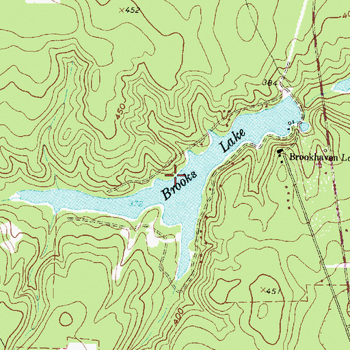 Topographic Map of Brooks Lake, TX