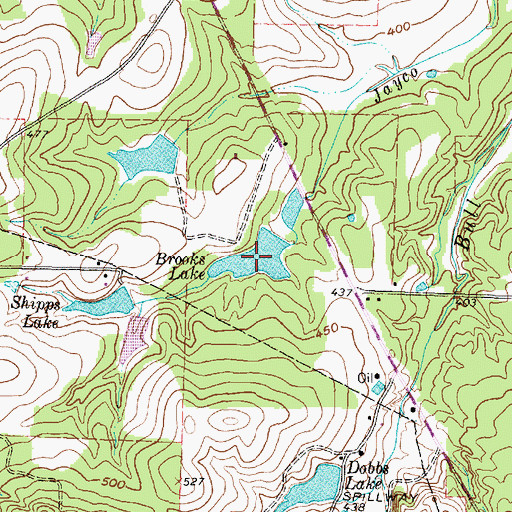 Topographic Map of Brooks Lake, TX