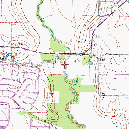 Topographic Map of Brown Branch, TX