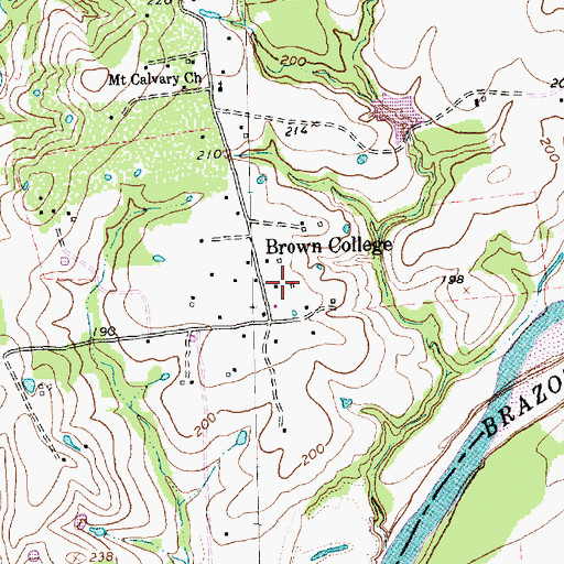 Topographic Map of Brown College, TX