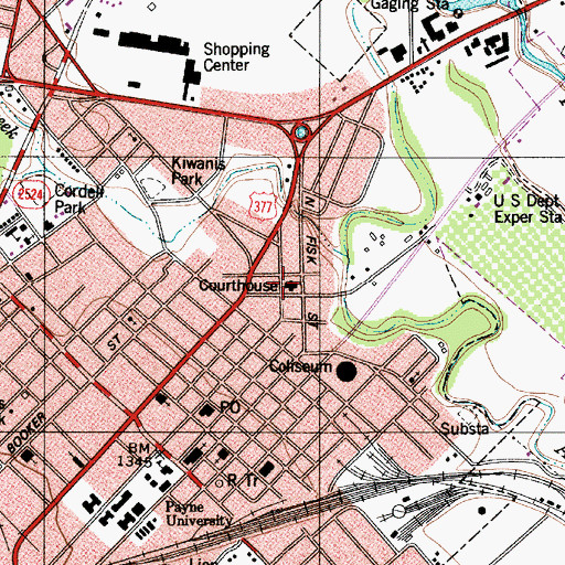 Topographic Map of Brown County Court House, TX