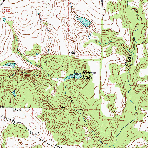 Topographic Map of Brown Lake, TX