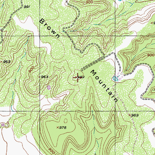 Topographic Map of Brown Mountain, TX