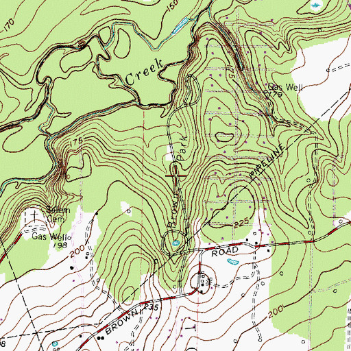 Topographic Map of Brown Park, TX