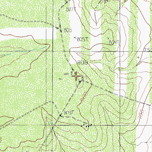 Topographic Map of Brown Ranch, TX