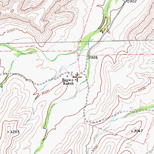 Topographic Map of Brown Ranch, TX