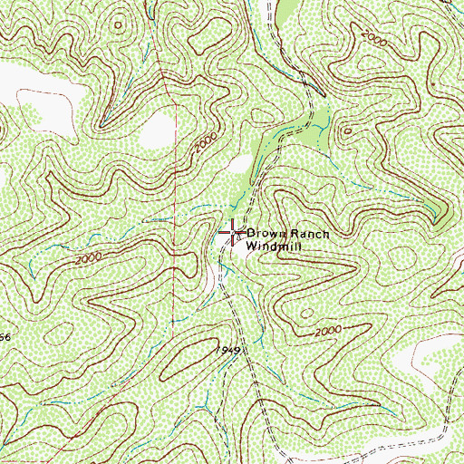 Topographic Map of Brown Ranch Windmill, TX