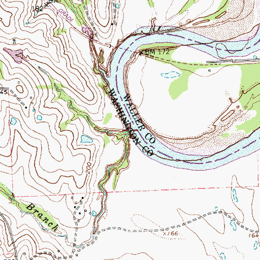 Topographic Map of Browning Branch, TX