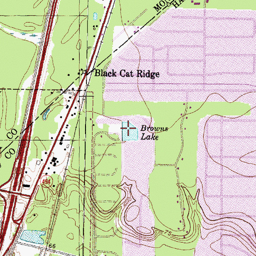 Topographic Map of Browns Lake, TX