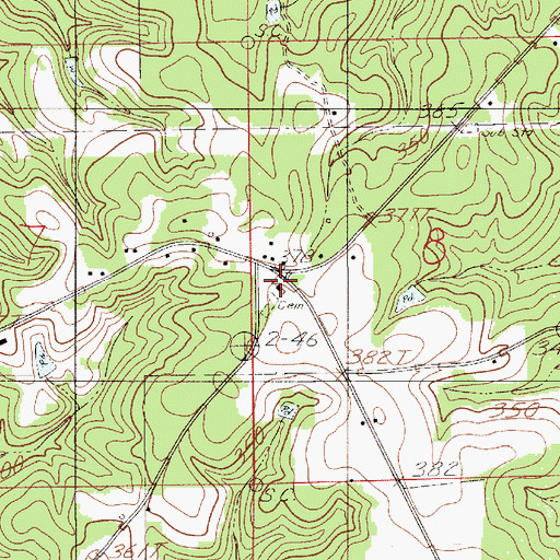 Topographic Map of Little Zion Church, AL
