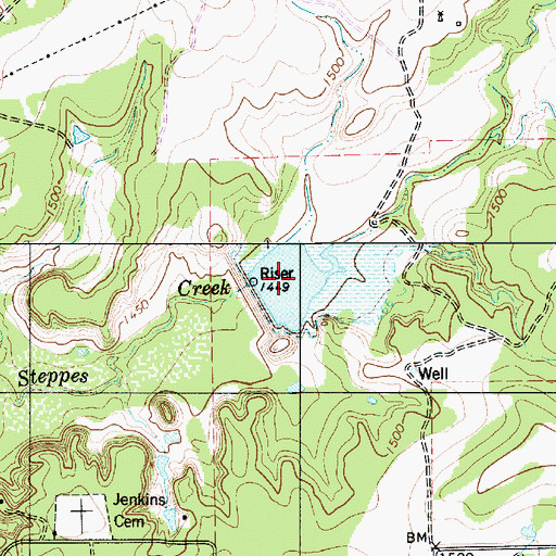 Topographic Map of Brownwood Lateral Watershed Number 20, TX